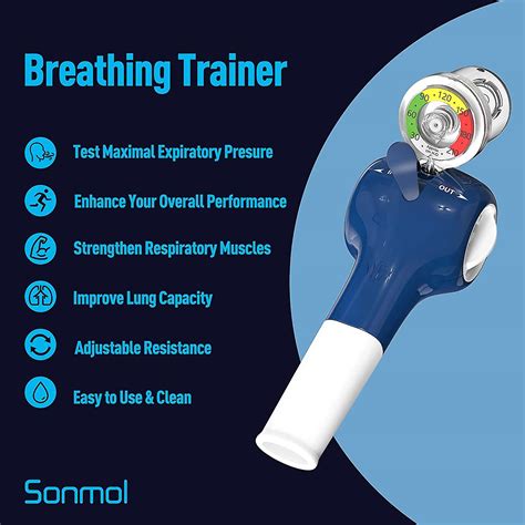 Breathing Exercise Device For Lungs With Travel Case Respiratory Muscle Trainer Strength Lung