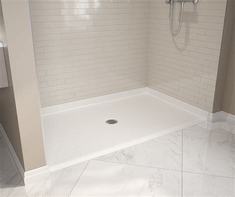 Outlook Base 6036 AcrylX Alcove Shower Base With Center Drain In White