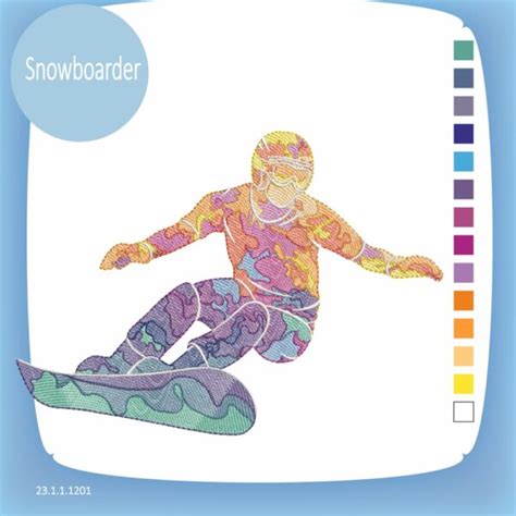 Freestyle Snowboarder Stickdatei Myoverlock