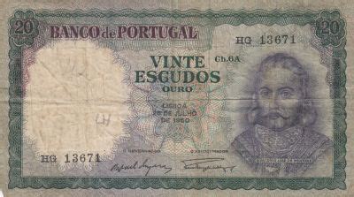 Billet Portugal 20 Escudos Antonio L De Menezes 1960 Série HG