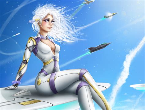 3840x2160 Future Rocket Plane Fantasy Anime Girl 4K ,HD 4k Wallpapers ...