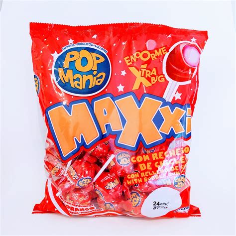 Pirulito Pop Mania Maxxi Morango G Bellopack Embalagens E Decora Es