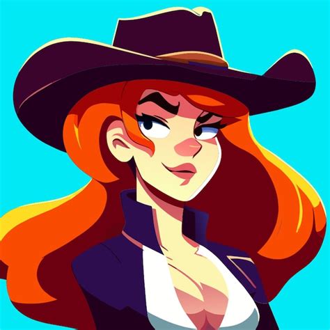 Haute Qualit Ultra Hd Tr S R Aliste Vecteur Dessin La Main Cowgirl