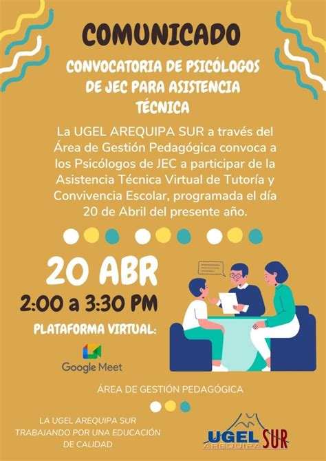 Convocatoria De Psicologos Jec Para Asistencia T Cnica