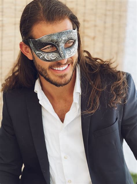 Masquerade Mask Men Luxury Mask High Quality Antique Look Venetian Party Mask BLACK / SILVER ART ...