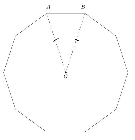 The Diagram Shows A Regular Decagon Ten Sided Shape With Al Quizlet