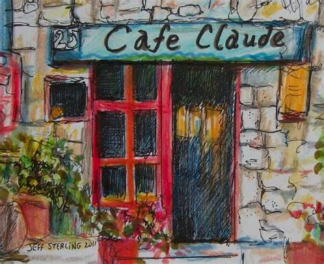 cafe claude original french scene painting  frame etsy