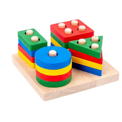 kids Sorting and Stacking Wooden Building Blocks Game – HappyKidMart