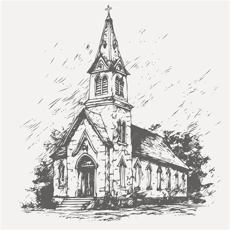 Premium Vector | Sketch of church sketch of church hand drawn