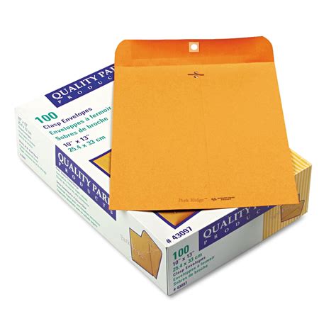 Quality Park Park Ridge Kraft Clasp Envelope 10 X 13 Brown Kraft 100