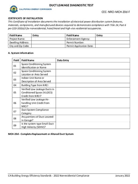 Fillable Online DUCT LEAKAGE TESTEXISTING DUCT SYSTEM Fax Email Print