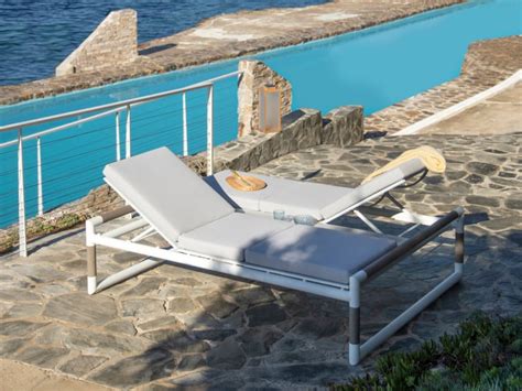 BASTINGAGE Double Recliner Aluminium Sun Lounger By Les Jardins