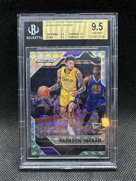 2016 17 Panini Mosaic Prizm Silver Rookie Brandon Ingram BGS 9 5 True