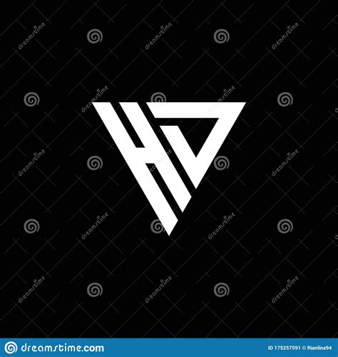 Hd Logo Letter Monogram With Triangle Shape Design Template Stock