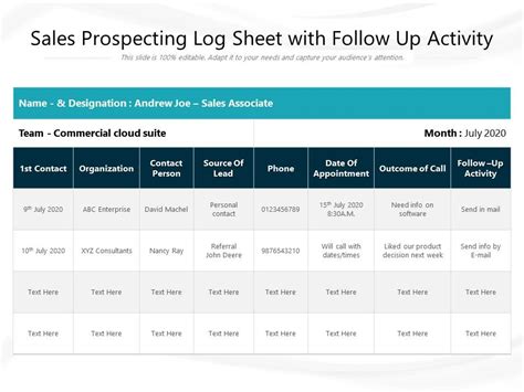 Must Have Sales Log Templates With Samples And Examples