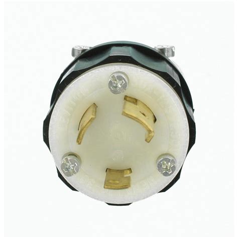 Leviton 30 125 250 Volt Locking Non Grounding Plug Black White