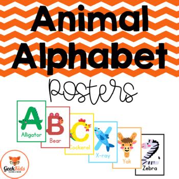 Animal Alphabet Posters by GeekKids | TPT