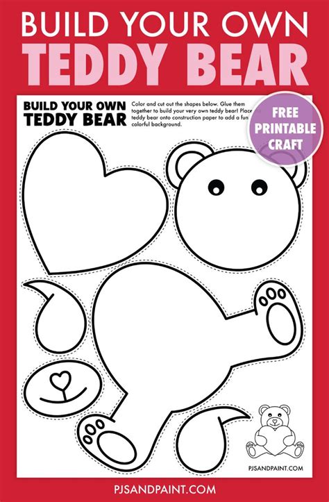 Free Printable Build Your Own Teddy Bear Craft In 2024 Teddy Bear