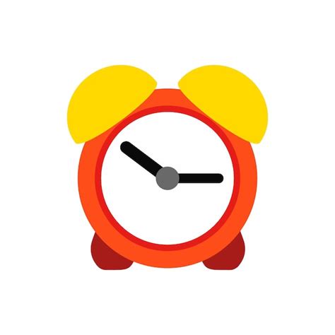 Premium Vector Orange Alarm Clock Icon In Flat Style On A White