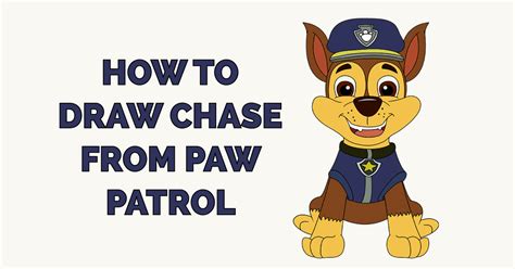 How To Draw Chase Badge From Paw Patrol Step By Step Learn Drawing By