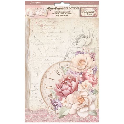 Stamperia Selection Of 6 A4 Rice Paper Romance Forever Creative