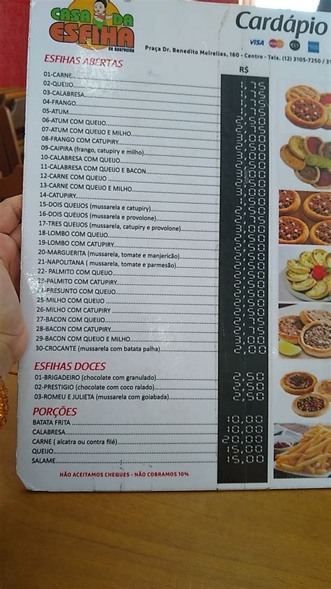 Menu Em Casa Da Esfiha Aparecida S P Restaurante Aparecida