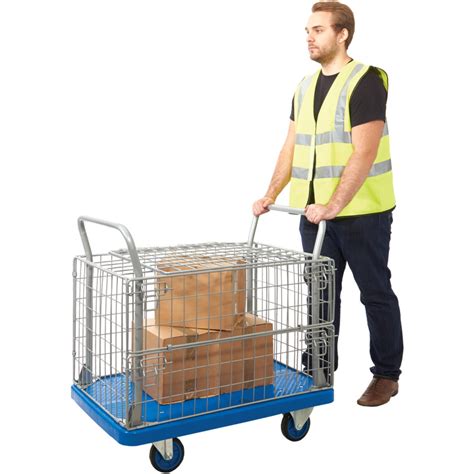 Proplaz Blue Shelf Trolley 300kg Rated Load Swivel Castors 210mm X