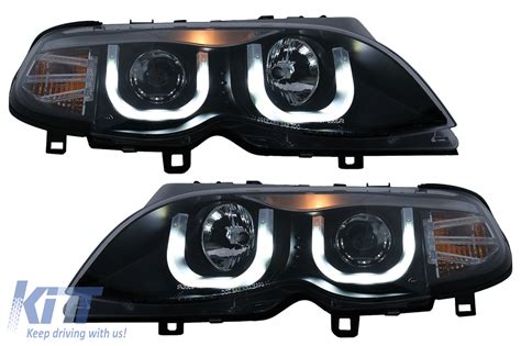 U Led Angel Eyes Headlights Suitable For Bmw Series E Facelift