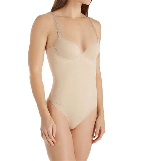 Slimme By Memoi Thong Bodysuit With Padded Underwire Bra