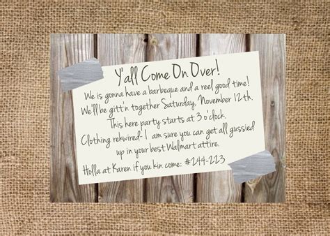 Redneck Party Invitation Templates Doctemplates