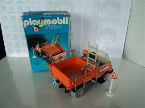 Playmobil Vintage City Chantier Camion Benne Orange Set De