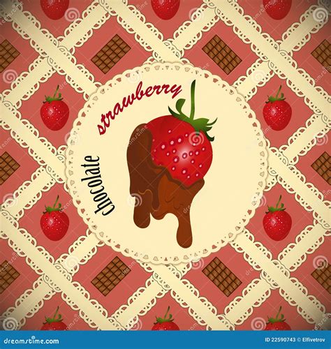 Chocolate Dipped Strawberry Seamless Border Banner With Painterly Red