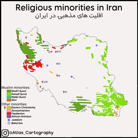 Religious minorities in Iran. : r/MapPorn