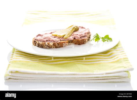 Liverwurst Pickle On Whole Grain Bread Cut Out Stock Images Pictures