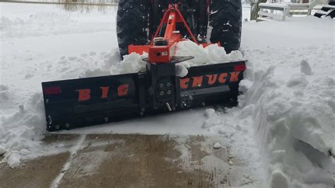 31 Kubota L2501 Landpride Rb3772 Rear Blade Heavy Snow 1st Pass Youtube