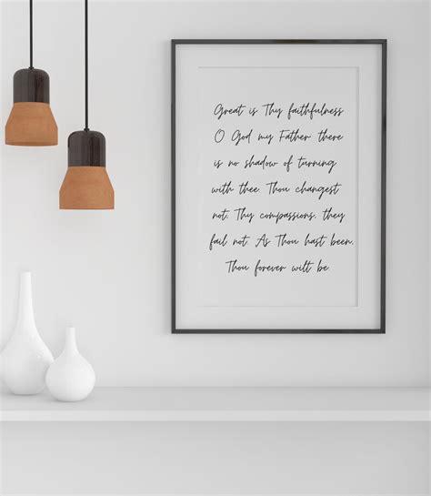 Great Is Thy Faithfulness Print Hymn Print Printable Wall Art Hymn