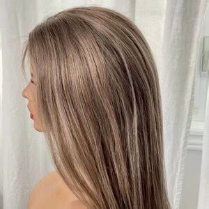 100 Virgin Human Hair Mushroom Brown With Blonde Babylights Balayage Glueless HD Lace Front