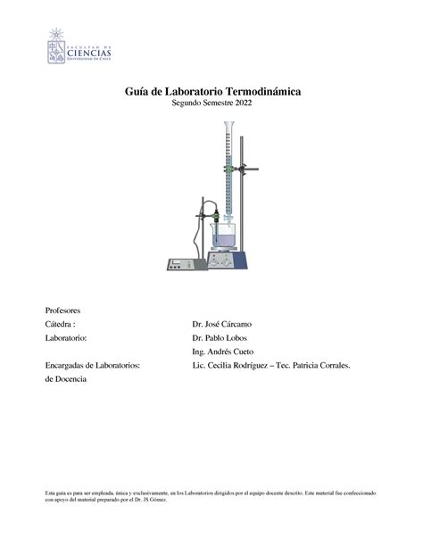 Guia Lab Termodinamica Gu A De Laboratorio Termodin Mica Segundo