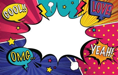 Comic Book Speech Bubble Pop Art Style Background Vector Illustration