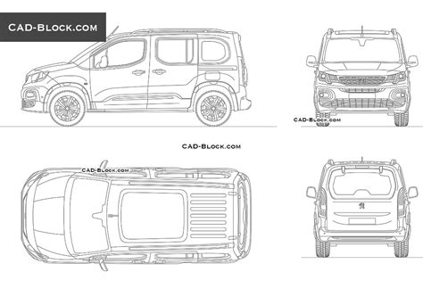 Peugeot Rifter Cad Blocks In Autocad