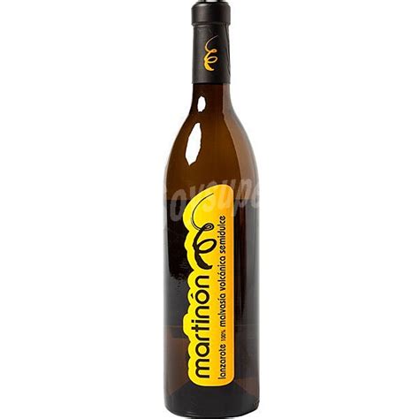 Martinon Vino blanco seco malvasía volcánica semidulce DO Lanzarote