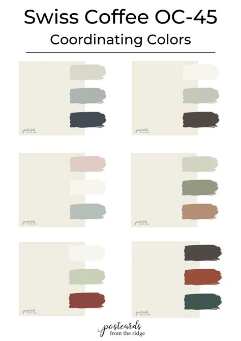 Benjamin Moore Swiss Coffee Oc 45 Color Palettes And Review In 2023 Swiss Coffee Swiss Coffee