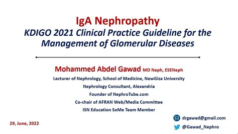 Iga Nephropathy Kdigo 2021 Guidelines English Language Dr Gawad