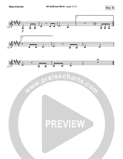 All Sufficient Merit Bass Clarinetsheet Music Pdf The Worship