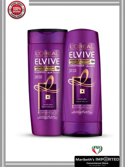 L Oreal Elvive Keratin Straight Shampoo 400ml Conditioner 400ml