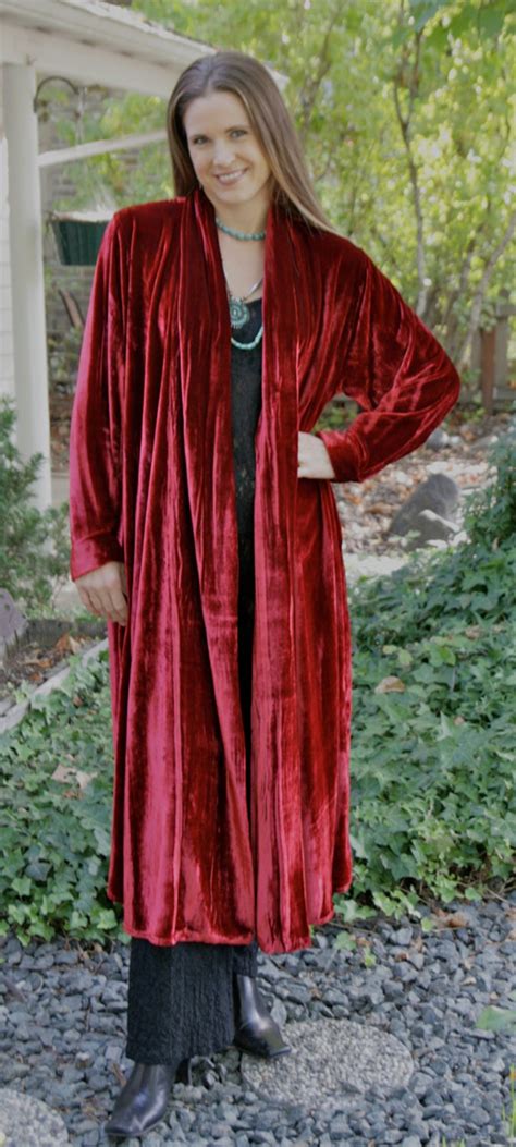 Classic Velvet Coat Velvet Duster Full Length Coat Bridal Etsy