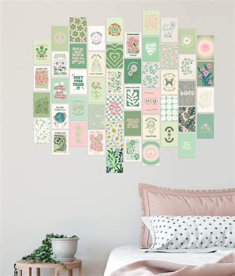 Artivo Green Wall Collage Kit For Aesthetic Pictures Danish Pastel