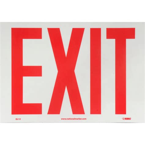 Signs Glow Glo Brite Exit Sign Vinyl 921160