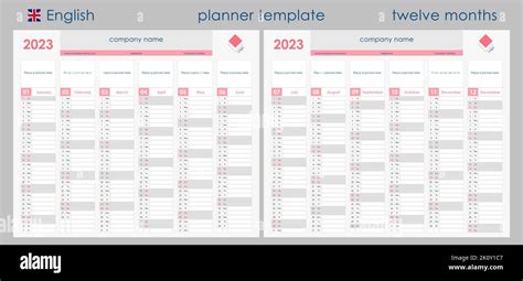 Calendario Planificador 2023 Organizador De Pared Plantilla De