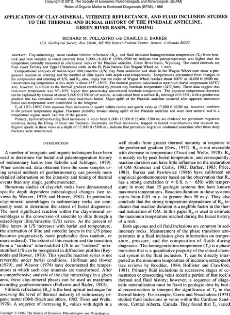 AAPG Datapages Archives Application Of Clay Mineral Vitrinite